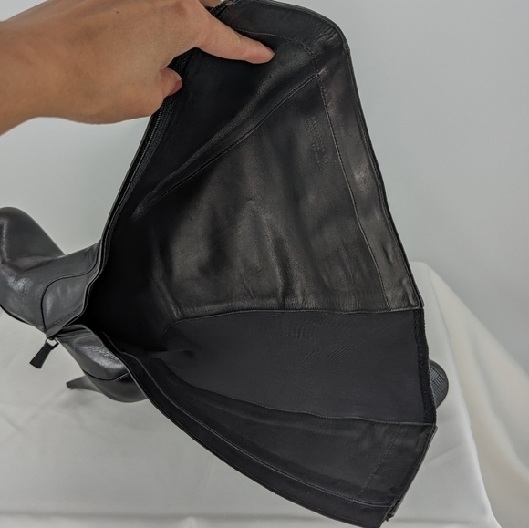 Cole Haan Calf High Heel Boots Black 8 leather fall winter preppy classic - Picture 12 of 16